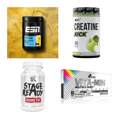 Wettkampfvorbereitung: ESN ISOCLEAR + MST Creatine + 2 weitere – alle enthaltenen Artikel