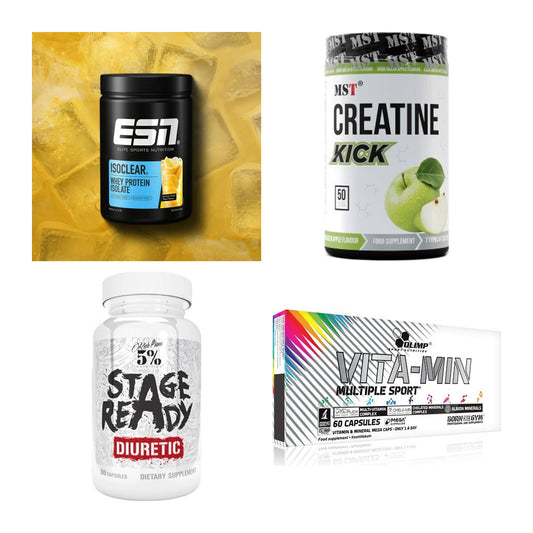 Wettkampfvorbereitung: ESN ISOCLEAR + MST Creatine + 2 weitere – alle enthaltenen Artikel