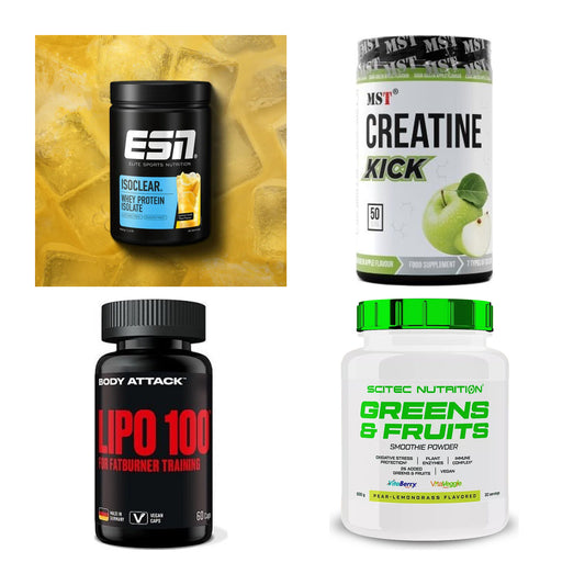 Wettkampfvorbereitung: ESN ISOCLEAR + MST Creatine + 2 weitere – alle enthaltenen Artikel