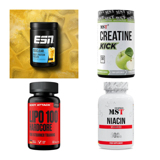 Wettkampfvorbereitung: ESN ISOCLEAR + MST Creatine + 2 weitere – alle enthaltenen Artikel