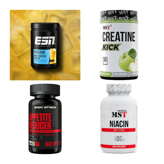 Wettkampfvorbereitung: ESN ISOCLEAR + MST Creatine + 2 weitere – alle enthaltenen Artikel