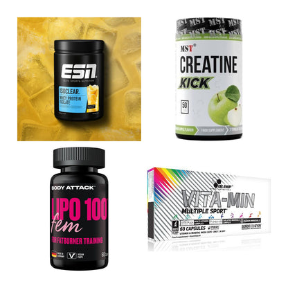 Wettkampfvorbereitung: ESN ISOCLEAR + MST Creatine + 2 weitere – alle enthaltenen Artikel