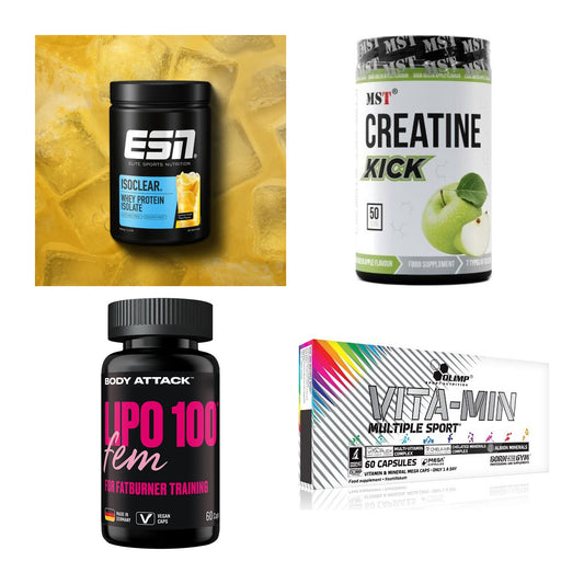 Wettkampfvorbereitung: ESN ISOCLEAR + MST Creatine + 2 weitere – alle enthaltenen Artikel