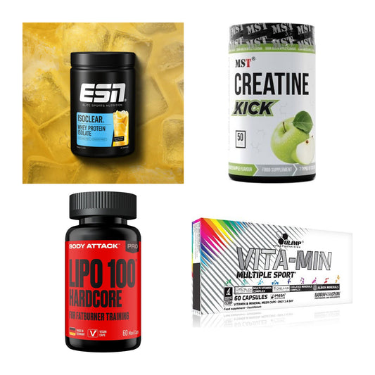 Wettkampfvorbereitung: ESN ISOCLEAR + MST Creatine + 2 weitere – alle enthaltenen Artikel