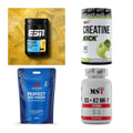 Wettkampfvorbereitung: ESN ISOCLEAR + MST Creatine + 2 weitere – alle enthaltenen Artikel