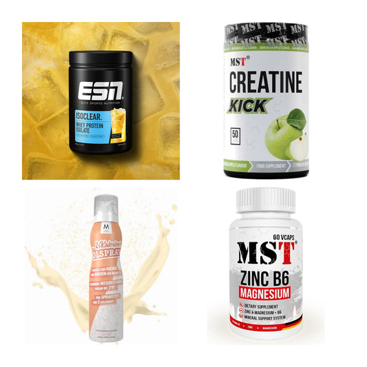 Wettkampfvorbereitung: ESN ISOCLEAR + MST Creatine + 2 weitere – alle enthaltenen Artikel