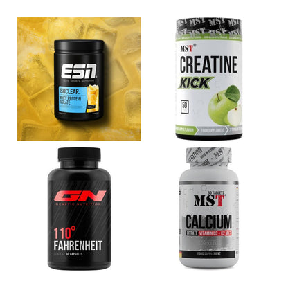 Wettkampfvorbereitung: ESN ISOCLEAR + MST Creatine + 2 weitere – alle enthaltenen Artikel