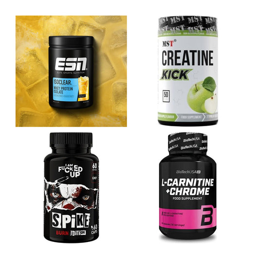 Wettkampfvorbereitung: ESN ISOCLEAR + MST Creatine + 2 weitere – alle enthaltenen Artikel