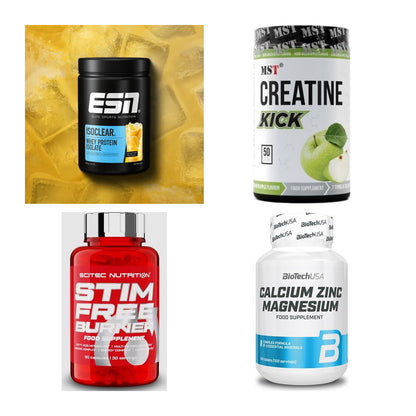 Wettkampfvorbereitung: ESN ISOCLEAR + MST Creatine + 2 weitere – alle enthaltenen Artikel