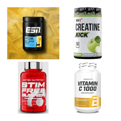 Wettkampfvorbereitung: ESN ISOCLEAR + MST Creatine + 2 weitere – alle enthaltenen Artikel