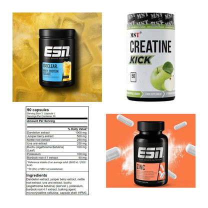 Wettkampfvorbereitung: ESN ISOCLEAR + MST Creatine + 2 weitere – alle enthaltenen Artikel