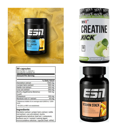 Wettkampfvorbereitung: ESN ISOCLEAR + MST Creatine + 2 weitere – alle enthaltenen Artikel