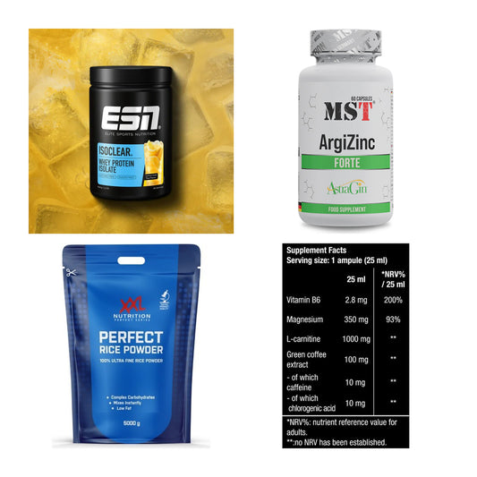 Wettkampfvorbereitung: ESN ISOCLEAR + MST ArgiZinc + 2 weitere – alle enthaltenen Artikel