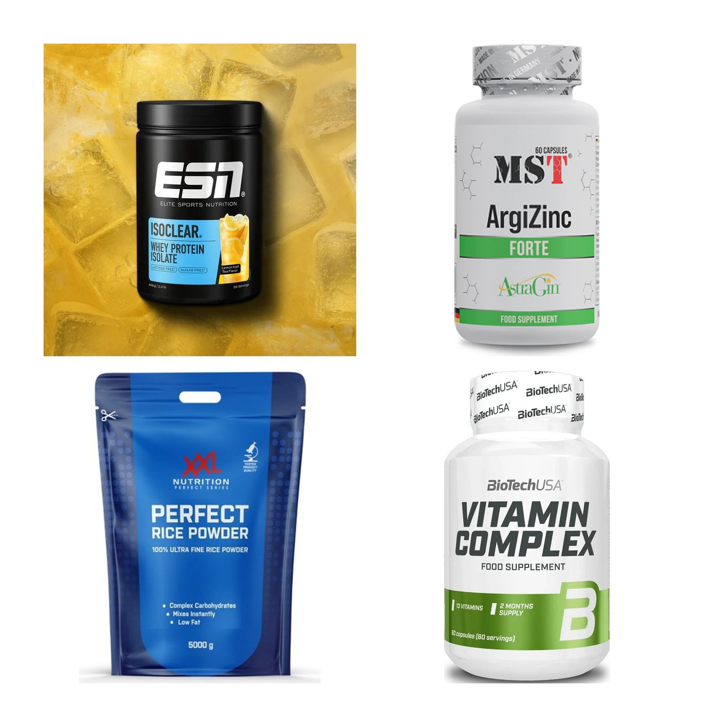 Wettkampfvorbereitung: ESN ISOCLEAR + MST ArgiZinc + 2 weitere – alle enthaltenen Artikel