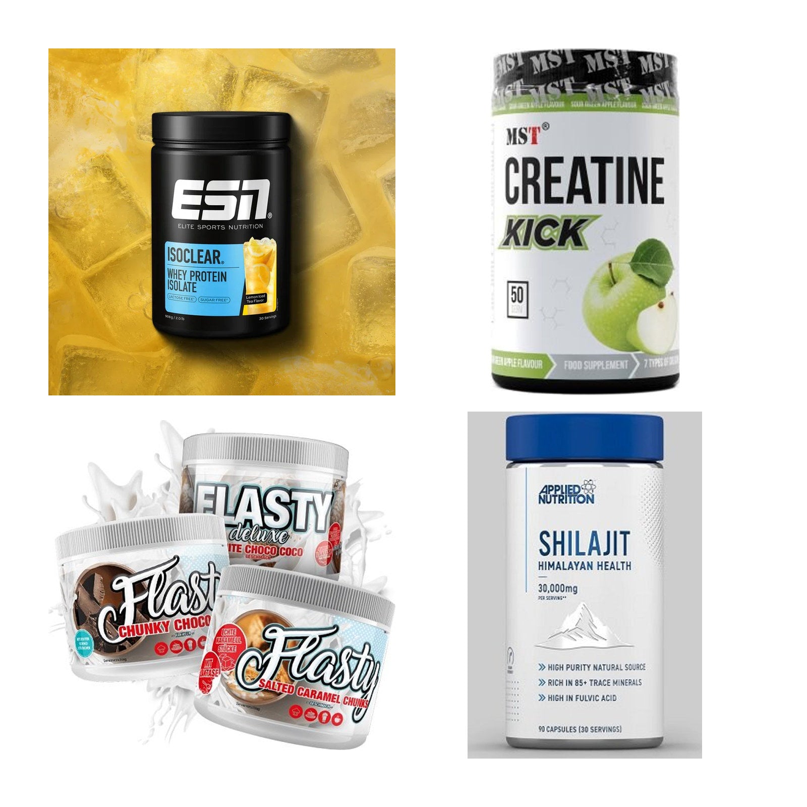 Wettkampfvorbereitung: ESN ISOCLEAR + MST Creatine + 2 weitere – alle enthaltenen Artikel