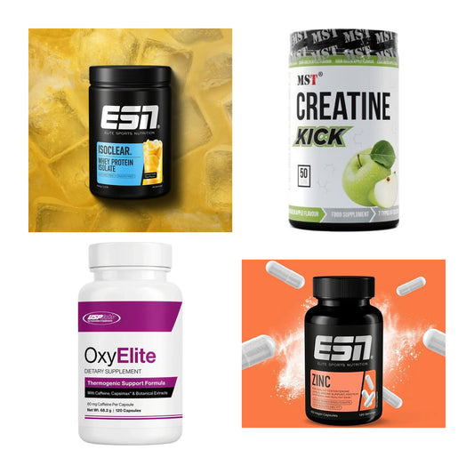 Wettkampfvorbereitung: ESN ISOCLEAR + MST Creatine + 2 weitere – alle enthaltenen Artikel