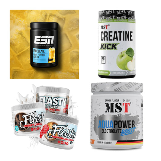 Wettkampfvorbereitung: ESN ISOCLEAR + MST Creatine + 2 weitere – alle enthaltenen Artikel