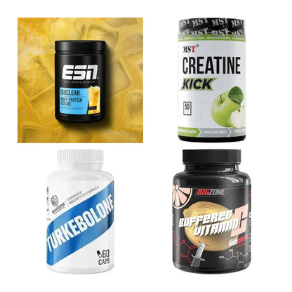 Wettkampfvorbereitung: ESN ISOCLEAR + MST Creatine + 2 weitere – alle enthaltenen Artikel