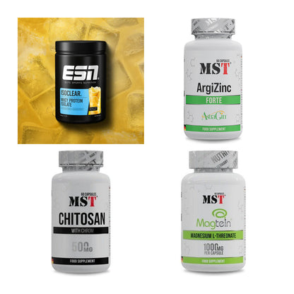 Wettkampfvorbereitung: ESN ISOCLEAR + MST ArgiZinc + 2 weitere – alle enthaltenen Artikel