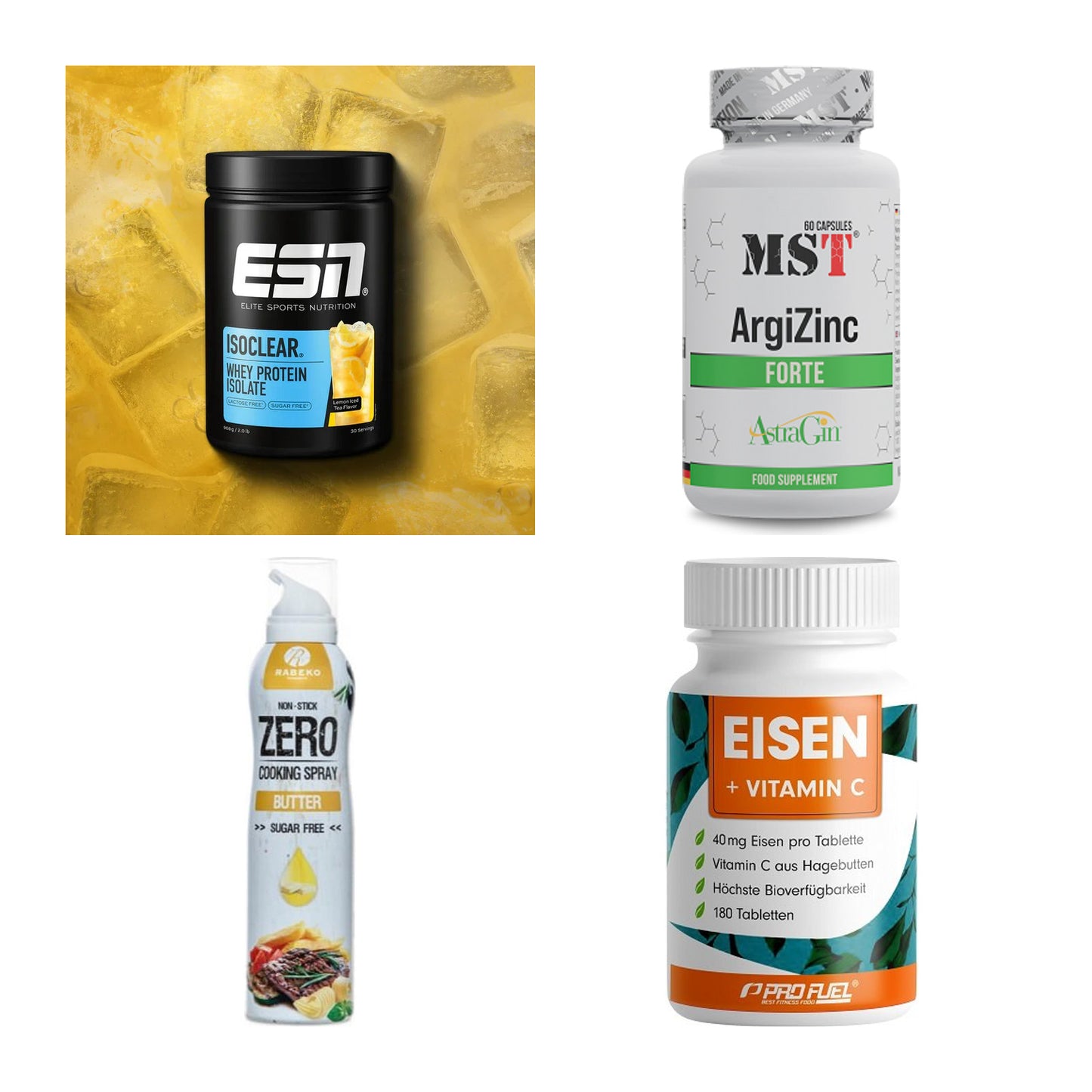Wettkampfvorbereitung: ESN ISOCLEAR + MST ArgiZinc + 2 weitere – alle enthaltenen Artikel