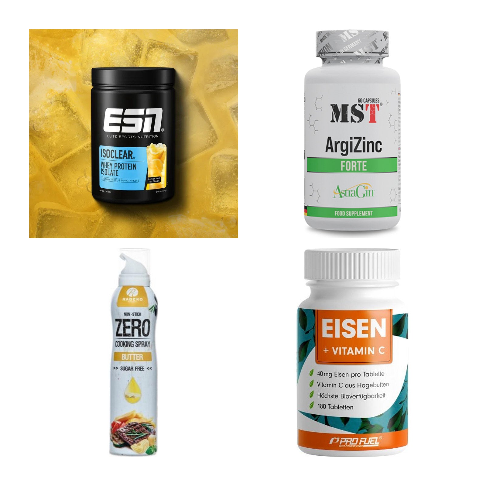 Wettkampfvorbereitung: ESN ISOCLEAR + MST ArgiZinc + 2 weitere – alle enthaltenen Artikel