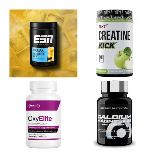 Wettkampfvorbereitung: ESN ISOCLEAR + MST Creatine + 2 weitere – alle enthaltenen Artikel
