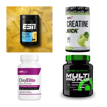 Wettkampfvorbereitung: ESN ISOCLEAR + MST Creatine + 2 weitere – alle enthaltenen Artikel