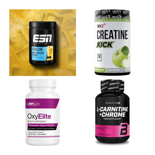 Wettkampfvorbereitung: ESN ISOCLEAR + MST Creatine + 2 weitere – alle enthaltenen Artikel