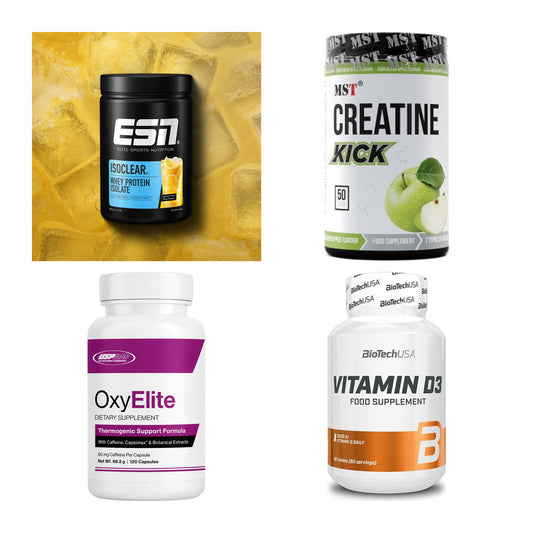Wettkampfvorbereitung: ESN ISOCLEAR + MST Creatine + 2 weitere – alle enthaltenen Artikel