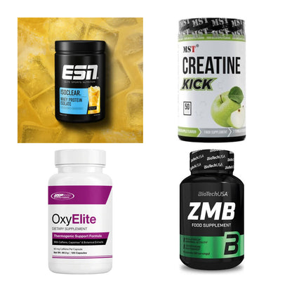 Wettkampfvorbereitung: ESN ISOCLEAR + MST Creatine + 2 weitere – alle enthaltenen Artikel