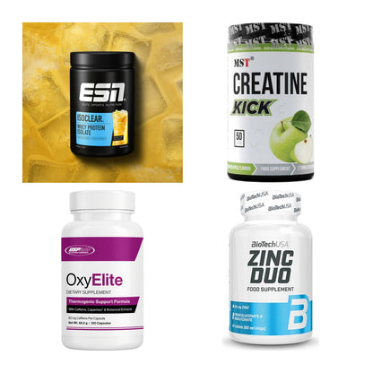 Wettkampfvorbereitung: ESN ISOCLEAR + MST Creatine + 2 weitere – alle enthaltenen Artikel