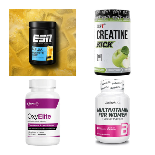 Wettkampfvorbereitung: ESN ISOCLEAR + MST Creatine + 2 weitere – alle enthaltenen Artikel