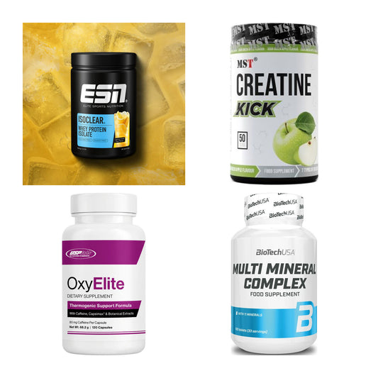 Wettkampfvorbereitung: ESN ISOCLEAR + MST Creatine + 2 weitere – alle enthaltenen Artikel