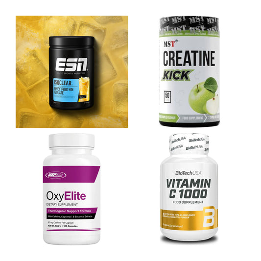 Wettkampfvorbereitung: ESN ISOCLEAR + MST Creatine + 2 weitere – alle enthaltenen Artikel