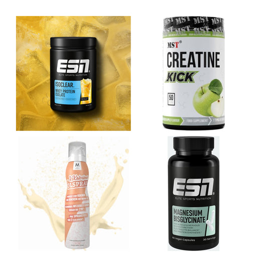 Wettkampfvorbereitung: ESN ISOCLEAR + MST Creatine + 2 weitere – alle enthaltenen Artikel