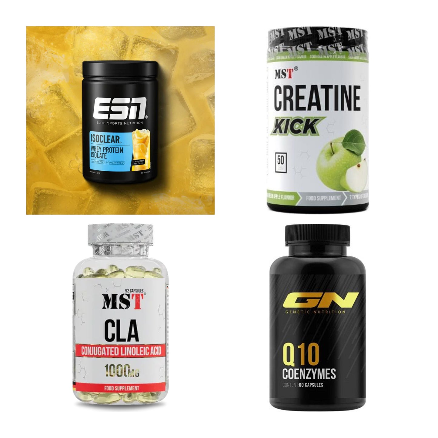 Wettkampfvorbereitung: ESN ISOCLEAR + MST Creatine + 2 weitere – alle enthaltenen Artikel