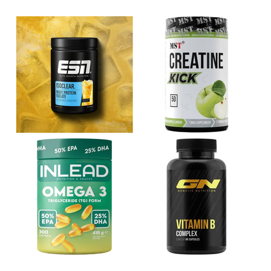 Wettkampfvorbereitung: ESN ISOCLEAR + MST Creatine + 2 weitere – alle enthaltenen Artikel
