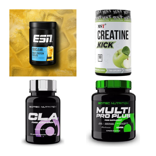 Wettkampfvorbereitung: ESN ISOCLEAR + MST Creatine + 2 weitere – alle enthaltenen Artikel