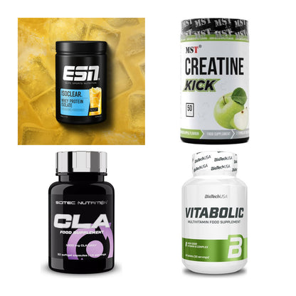 Wettkampfvorbereitung: ESN ISOCLEAR + MST Creatine + 2 weitere – alle enthaltenen Artikel