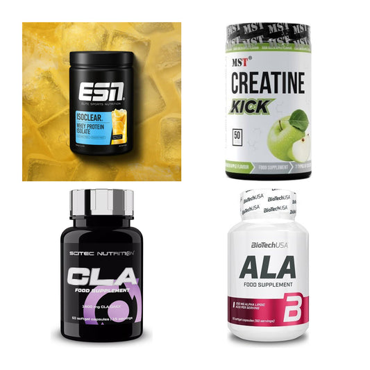 Wettkampfvorbereitung: ESN ISOCLEAR + MST Creatine + 2 weitere – alle enthaltenen Artikel
