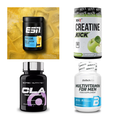 Wettkampfvorbereitung: ESN ISOCLEAR + MST Creatine + 2 weitere – alle enthaltenen Artikel
