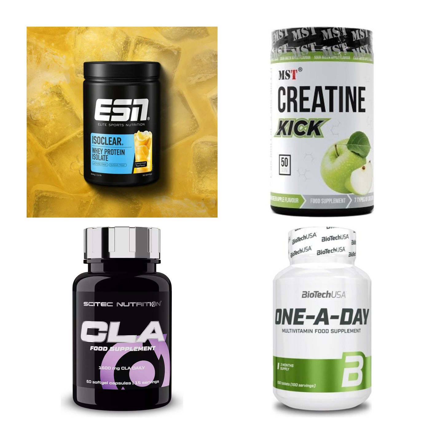 Wettkampfvorbereitung: ESN ISOCLEAR + MST Creatine + 2 weitere – alle enthaltenen Artikel