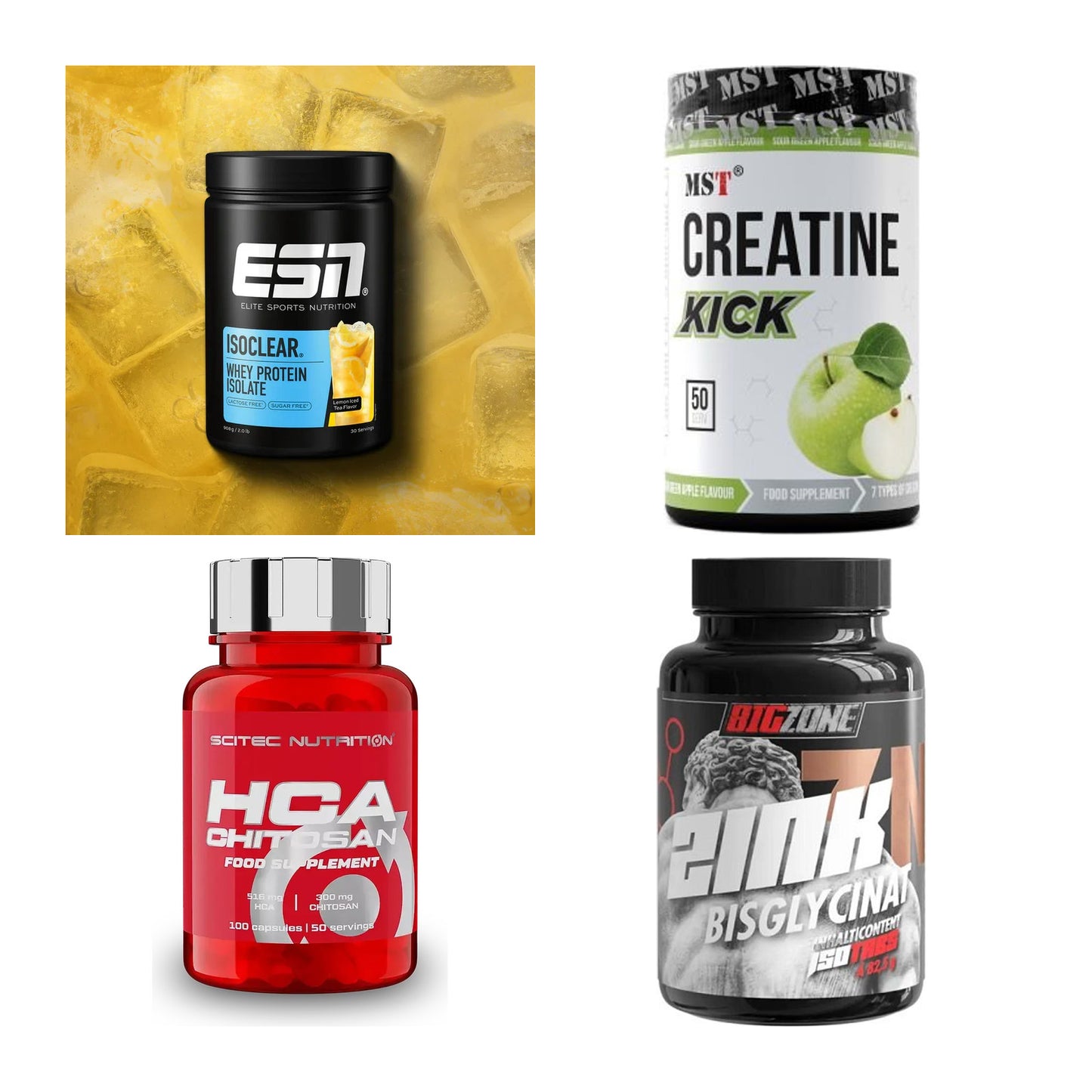 Wettkampfvorbereitung: ESN ISOCLEAR + MST Creatine + 2 weitere – alle enthaltenen Artikel