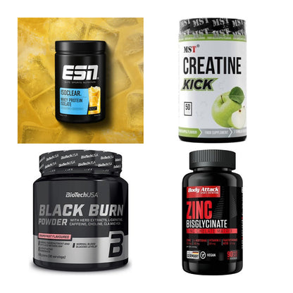 Wettkampfvorbereitung: ESN ISOCLEAR + MST Creatine + 2 weitere – alle enthaltenen Artikel