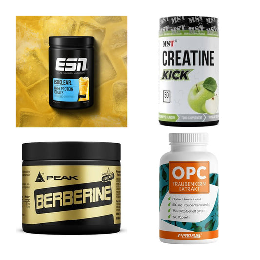 Wettkampfvorbereitung: ESN ISOCLEAR + MST Creatine + 2 weitere – alle enthaltenen Artikel