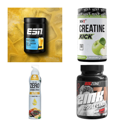 Wettkampfvorbereitung: ESN ISOCLEAR + MST Creatine + 2 weitere – alle enthaltenen Artikel