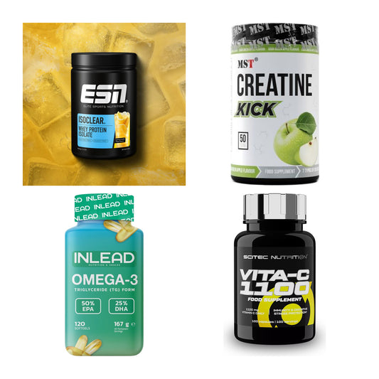 Wettkampfvorbereitung: ESN ISOCLEAR + MST Creatine + 2 weitere – alle enthaltenen Artikel