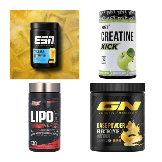 Wettkampfvorbereitung: ESN ISOCLEAR + MST Creatine + 2 weitere – alle enthaltenen Artikel