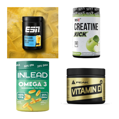 Wettkampfvorbereitung: ESN ISOCLEAR + MST Creatine + 2 weitere – alle enthaltenen Artikel