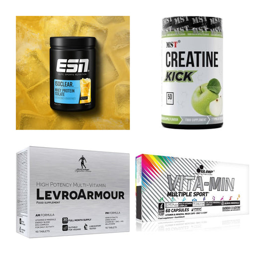 Wettkampfvorbereitung: ESN ISOCLEAR + MST Creatine + 2 weitere – alle enthaltenen Artikel